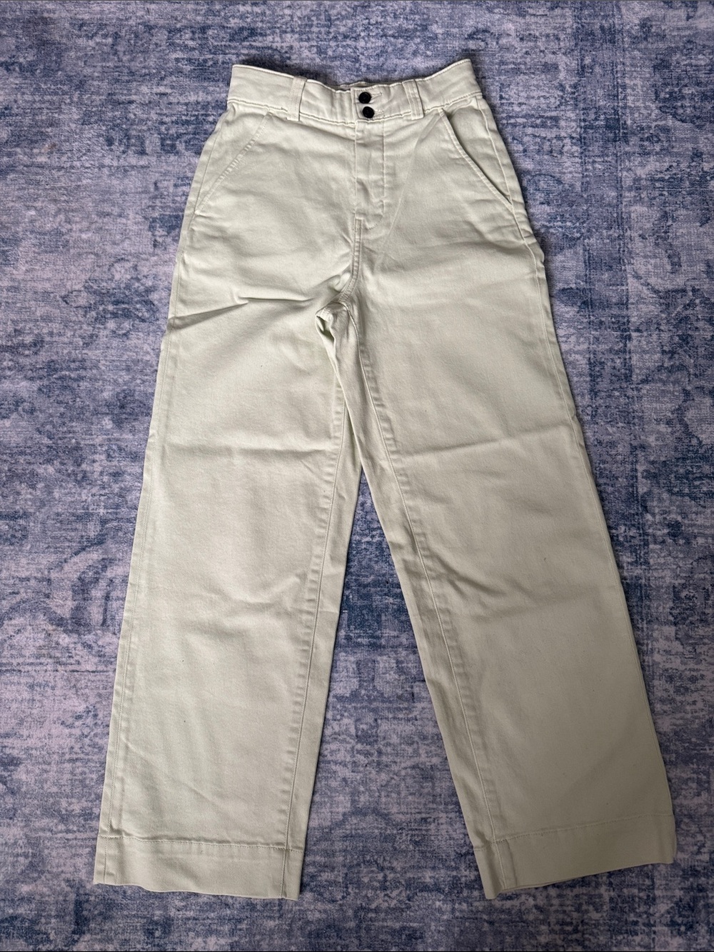 Everlane High-Waist- Wide Leg Jeans - Light Pistacchio Cream -Size 0